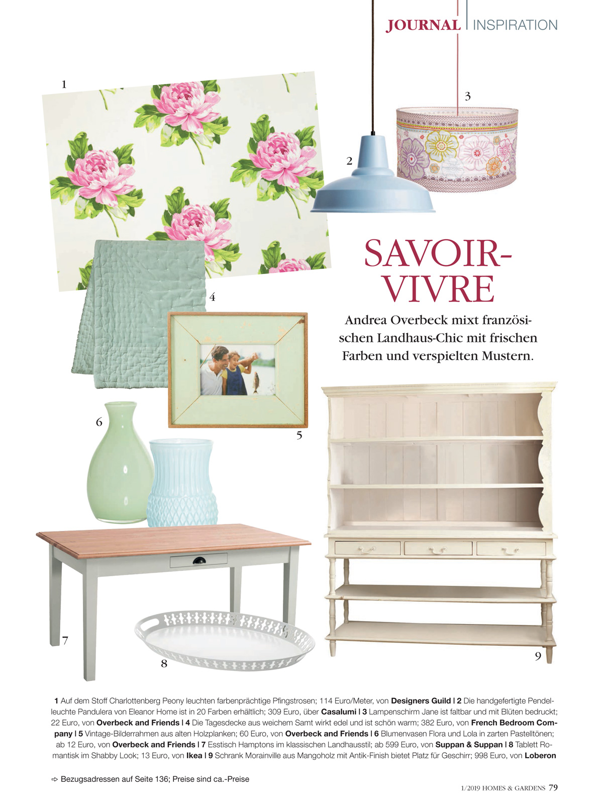 Homes & Gardens 2/2019: Handgefertigte Alu-Pendelleuchte Pandulera von Eleanor Home